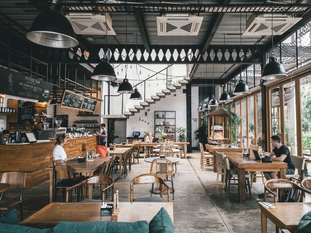 Contemporary coffee and fast-casual interior